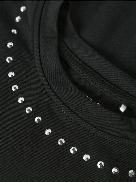 Top Name It TOLIA SS SLIM Bambina - Nero