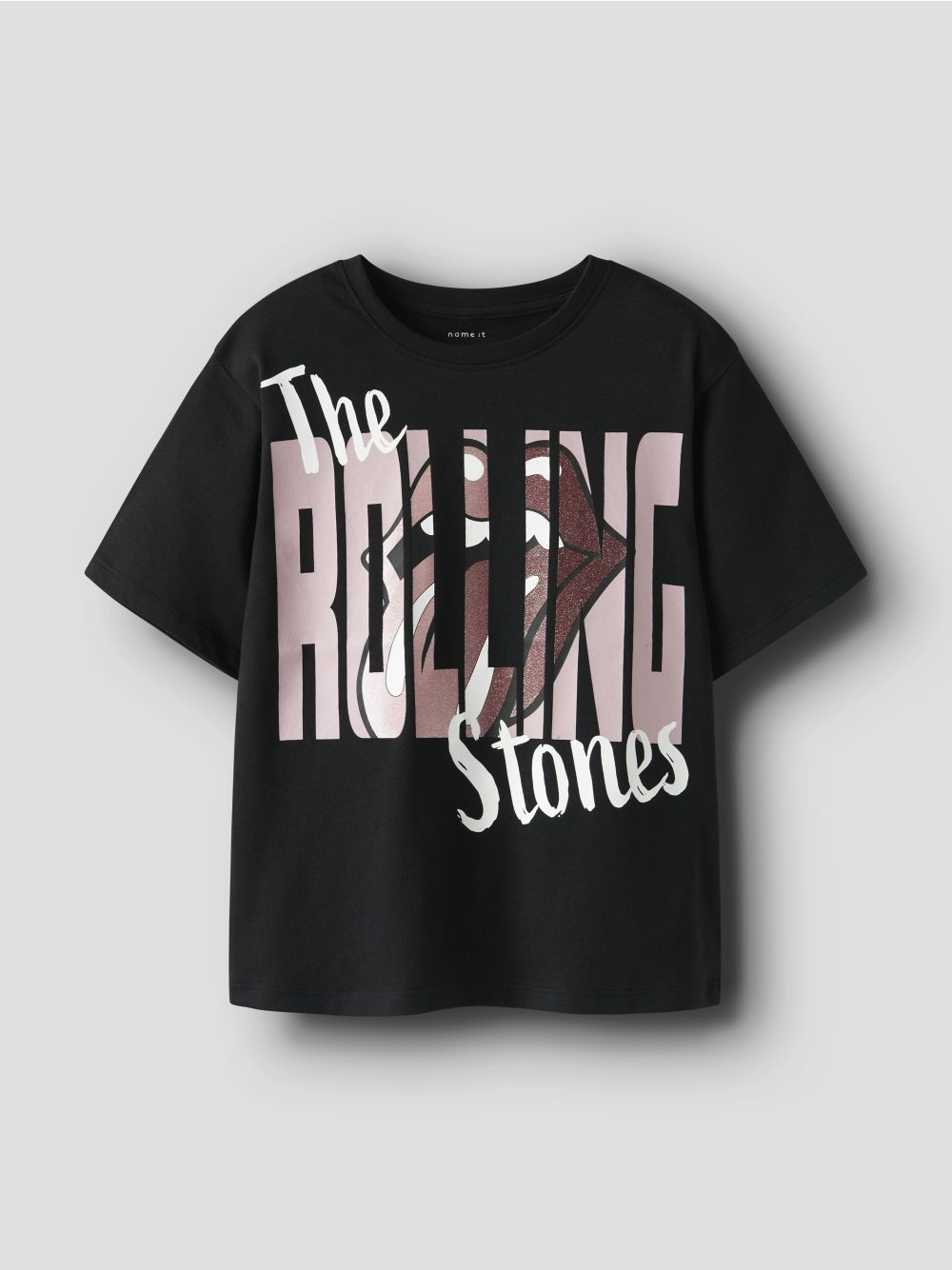 T-shirt Name It DYBA ROLLINGS SS NREG BOX UNV Bambina - Nero