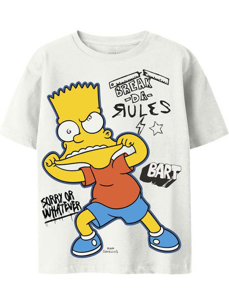 T-shirt Name It JUDA SIMPSONS NREG SS BOX BFU Bambino - Bianco