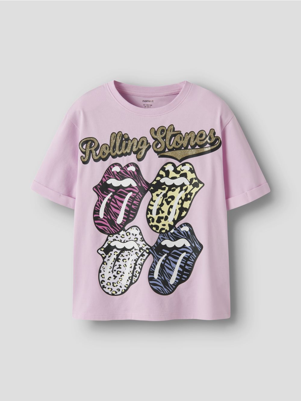 T-shirt Name It FURA ROLLINGS SS NREG BOX UNV Bambina - Rosa