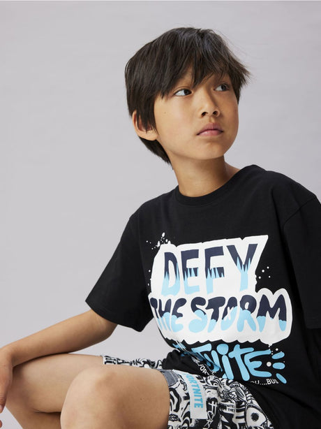 T-shirt Name It MOD FORTNITE SS NREG BOX NOOS BFU Bambino - Nero