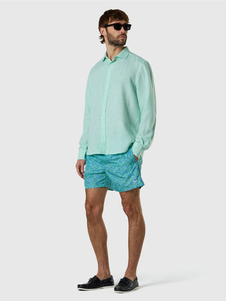 Camicia North Sails di lino a maniche lunghe Uomo - Azzurro