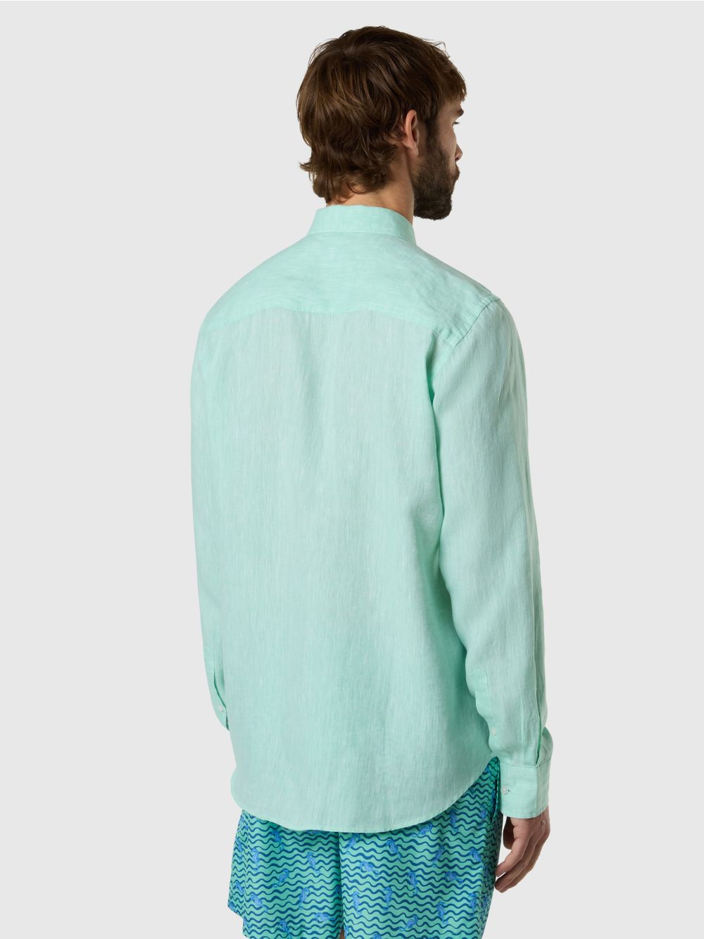 Camicia North Sails di lino a maniche lunghe Uomo - Azzurro