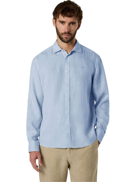 Camicia North Sails di lino a maniche lunghe Uomo - Denim
