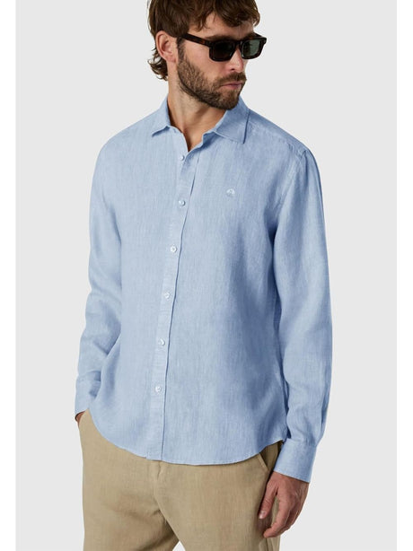 Camicia North Sails di lino a maniche lunghe Uomo - Denim