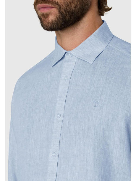 Camicia North Sails di lino a maniche lunghe Uomo - Denim