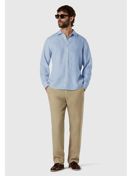 Camicia North Sails di lino a maniche lunghe Uomo - Denim