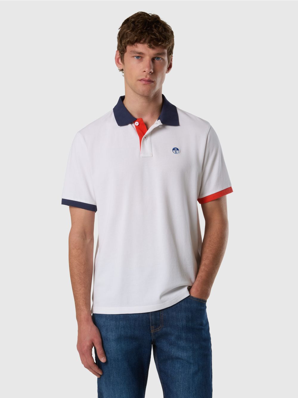 Polo North Sails con dettagli a contrasto Uomo - Bianco