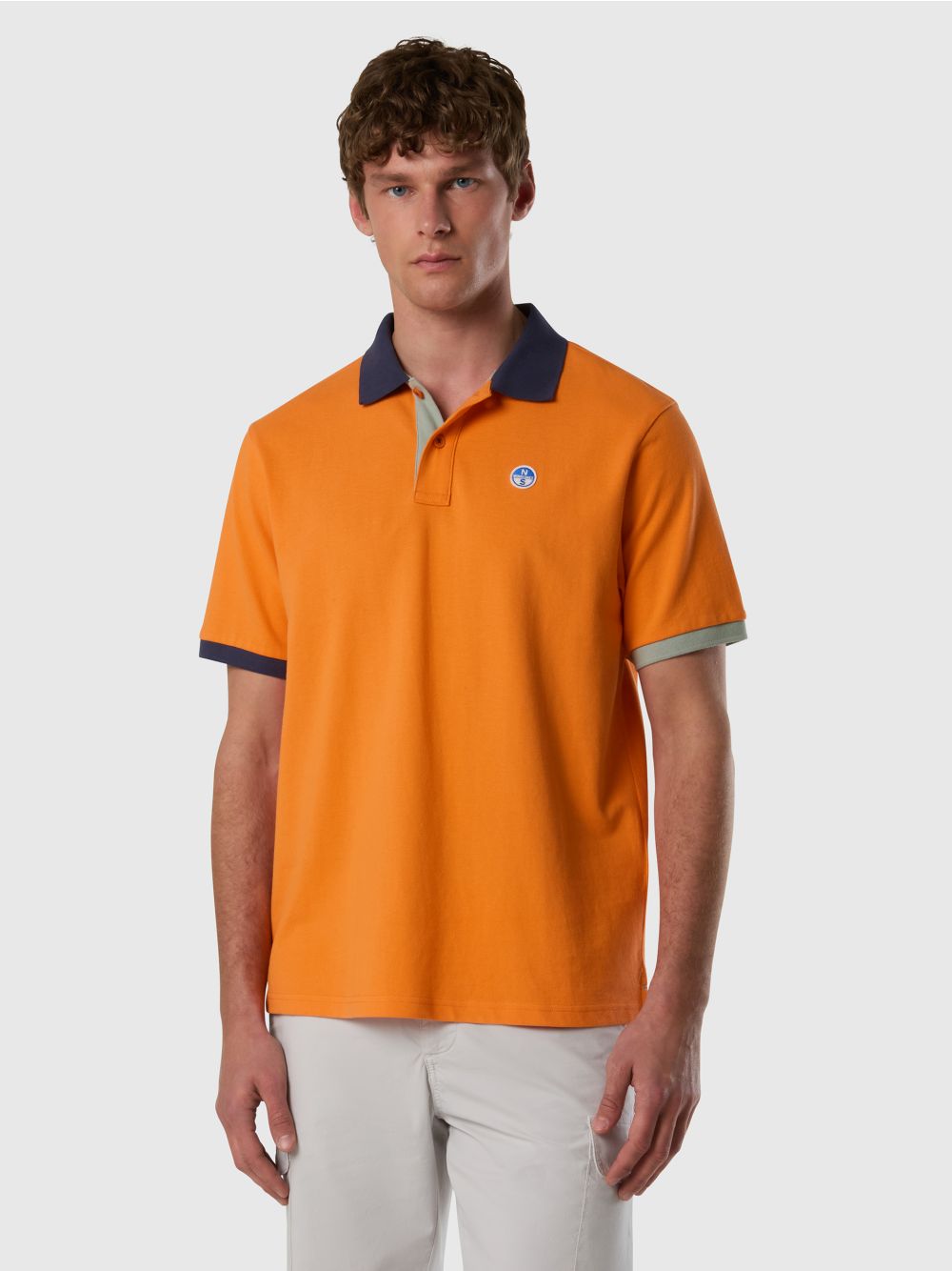 Polo North Sails con dettagli a contrasto Uomo - Arancione
