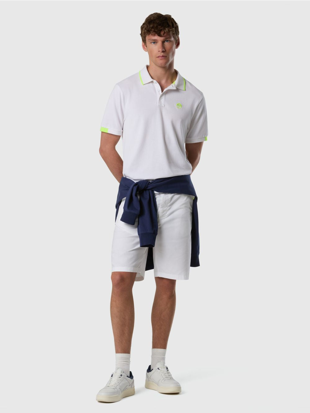 Polo North Sails con dettagli fluo Uomo - Bianco