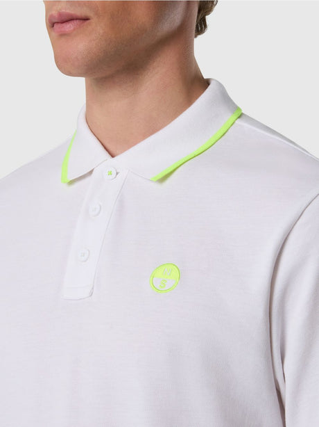 Polo North Sails con dettagli fluo Uomo - Bianco