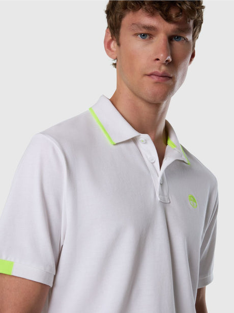 Polo North Sails con dettagli fluo Uomo - Bianco