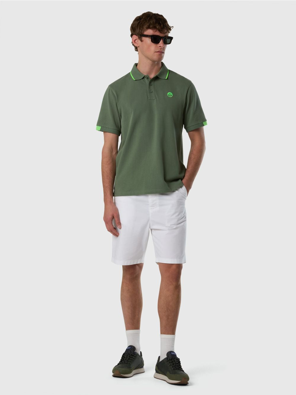 Polo North Sails con dettagli fluo Uomo - Verde