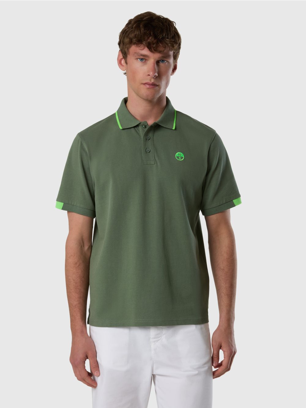 Polo North Sails con dettagli fluo Uomo - Verde