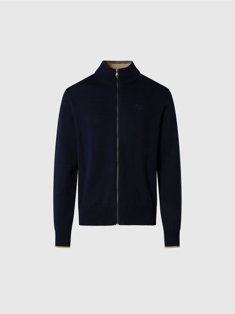Felpa North Sails con zip e logo tono su tono Uomo - Navy