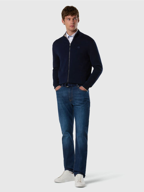 Felpa North Sails con zip e logo tono su tono Uomo - Navy