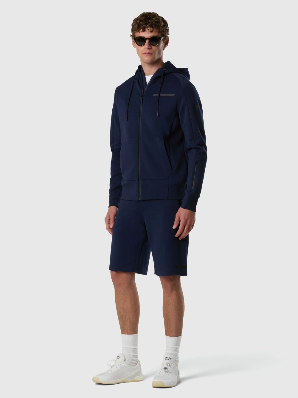 Felpa North Sails hoodie in scuba con zip Uomo - Navy