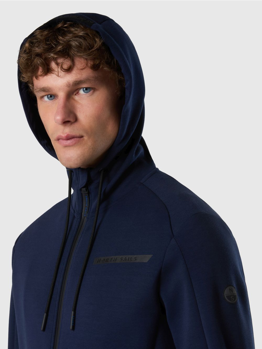 Felpa North Sails hoodie in scuba con zip Uomo - Navy