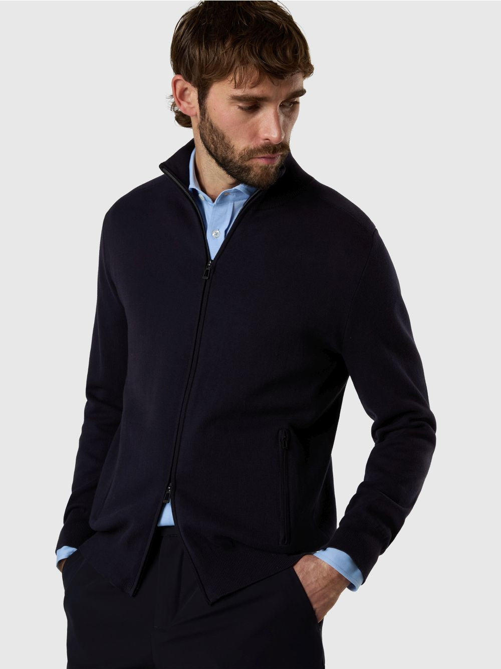 Felpa North Sails con zip impermeabile Uomo - Navy