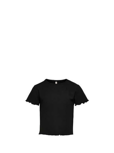 Top Only NELLA S/S O-NECK TOP NOOS JRS Bambina - Nero