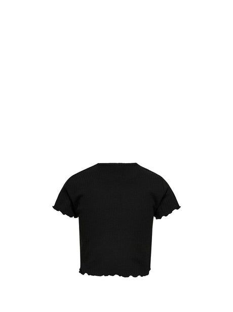 Top Only NELLA S/S O-NECK TOP NOOS JRS Bambina - Nero