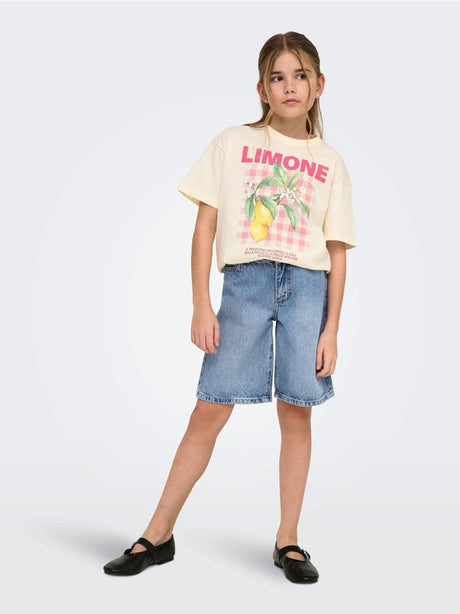 Bermuda Only SONNY HW WIDE DNM SHORTS NOOS Bambina - Denim