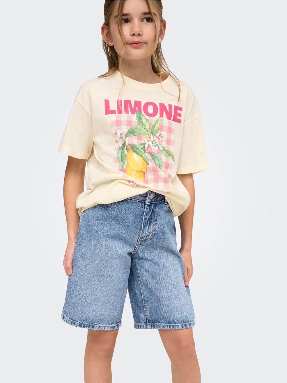 Bermuda Only SONNY HW WIDE DNM SHORTS NOOS Bambina - Denim