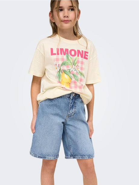 Bermuda Only SONNY HW WIDE DNM SHORTS NOOS Bambina - Denim