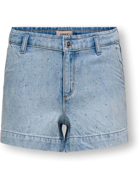 Bermuda Only COMET WIDE RHINESTONE SHORTS DNM NOOS Bambina - Denim