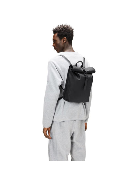 Zaino Rains Rolltop Rucksack Mini Unisex - Nero
