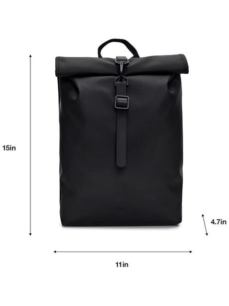 Zaino Rains Rolltop Rucksack Mini Unisex - Nero