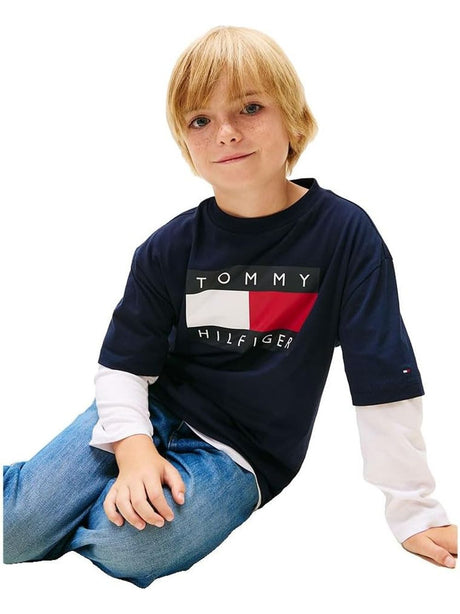 T-shirt Tommy Hilfiger Bambino - Navy