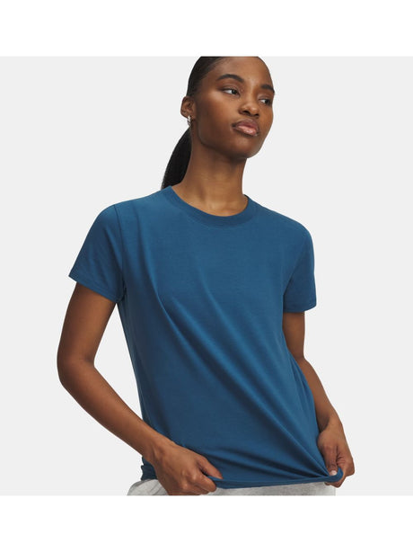 T-shirt Sportiva Under Armour UA Rival Core Donna - Blu