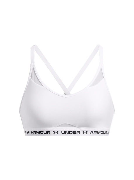 Top Sportivo Under Armour HeatGear UA Crossback Low Donna - Bianco
