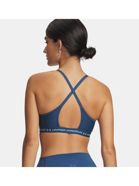 Top Sportivo Under Armour HeatGear UA Crossback Low Donna - Blu