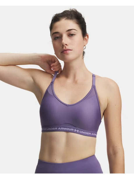 Top Sportivo Under Armour HeatGear UA Crossback Low Donna - Viola