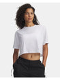 T-shirt Sportiva Under Armour UA Wordmark CROP SS Donna - Bianco