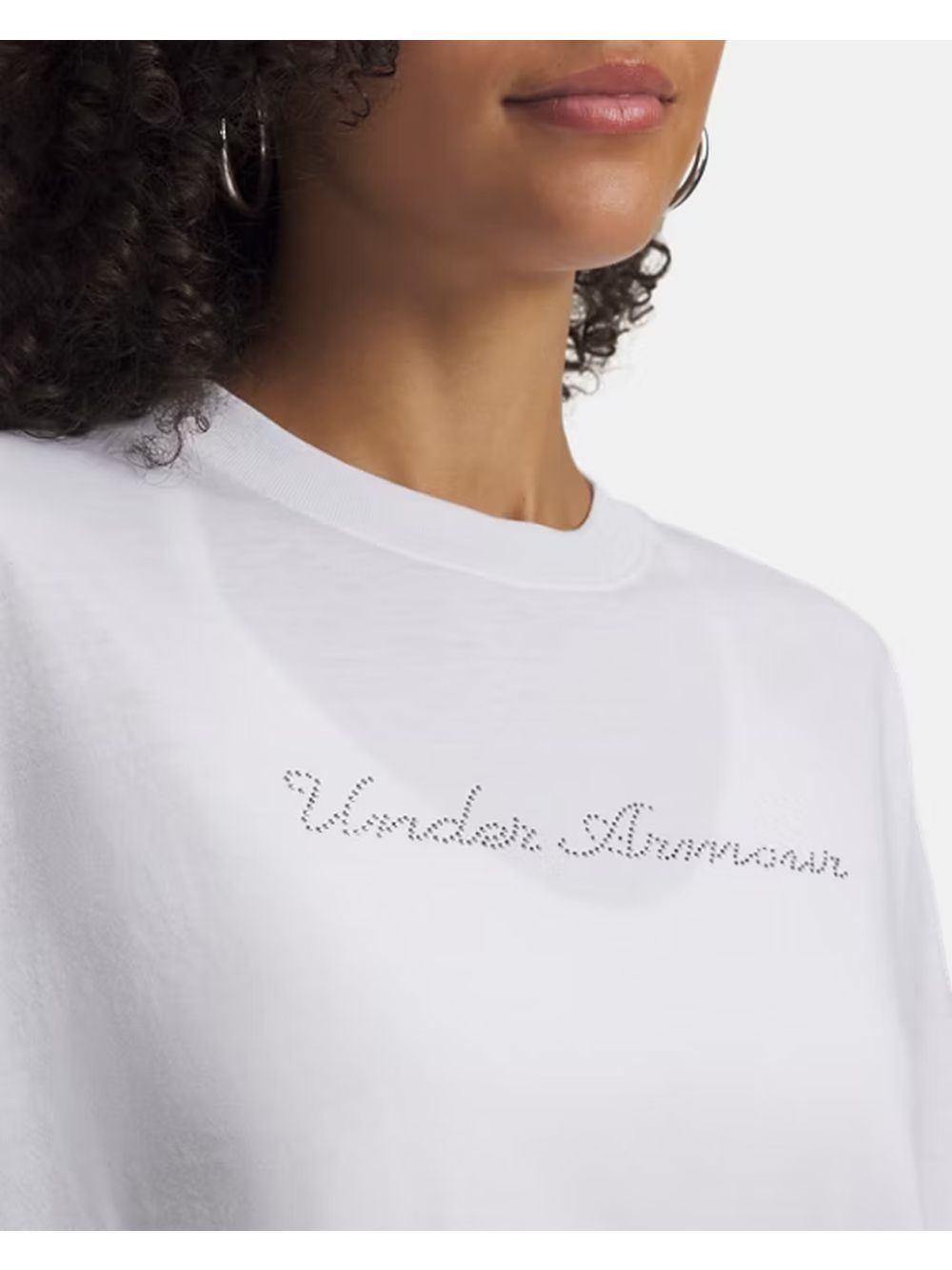 T-shirt Sportiva Under Armour UA Wordmark CROP SS Donna - Bianco