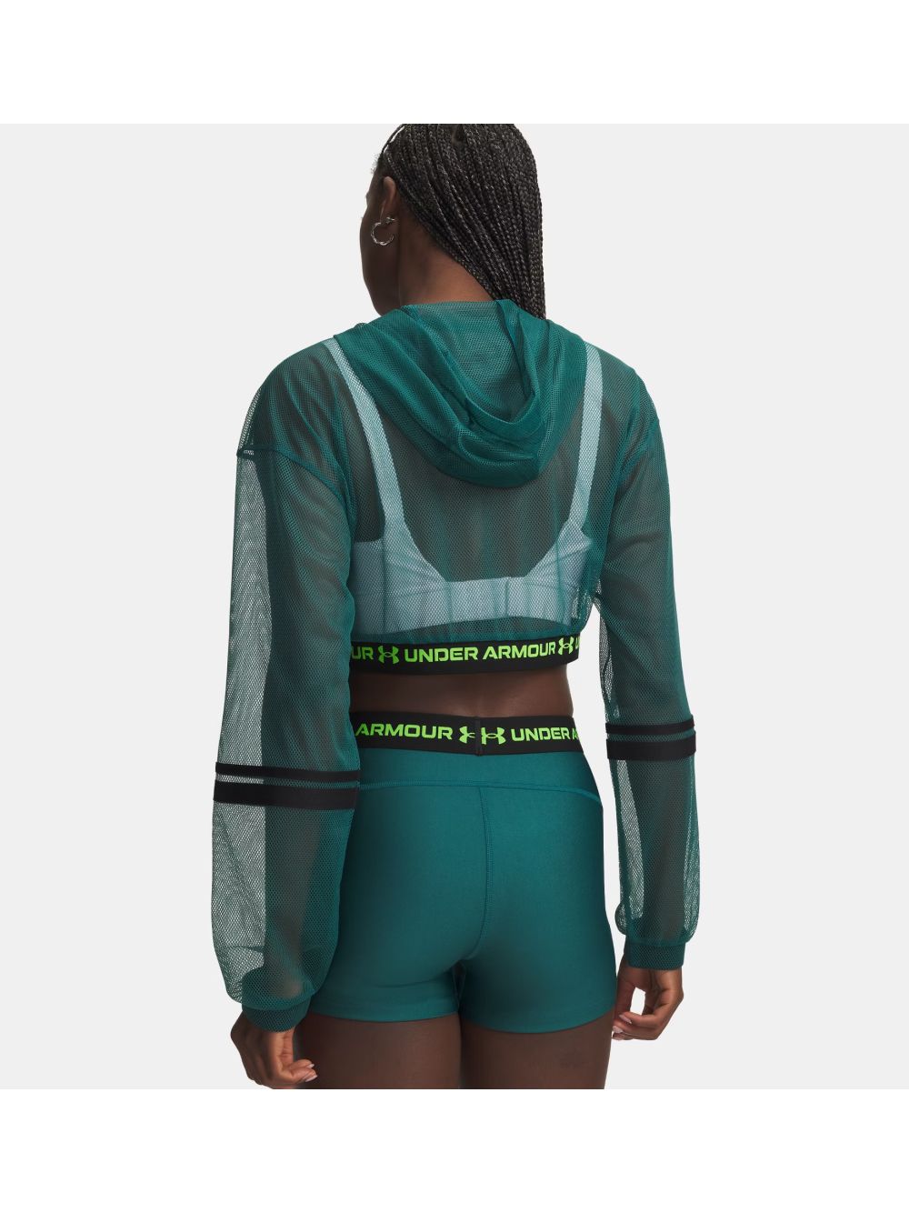 Felpa Under Armour HEATGEAR MESH FZ Donna - Verde