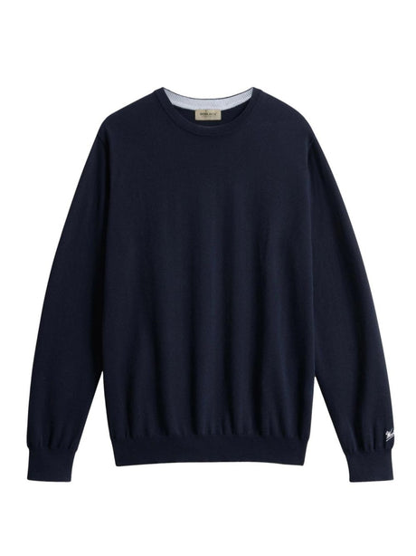 Pullover Woolrich LOGO COTTON CREWNECK Uomo - Blu