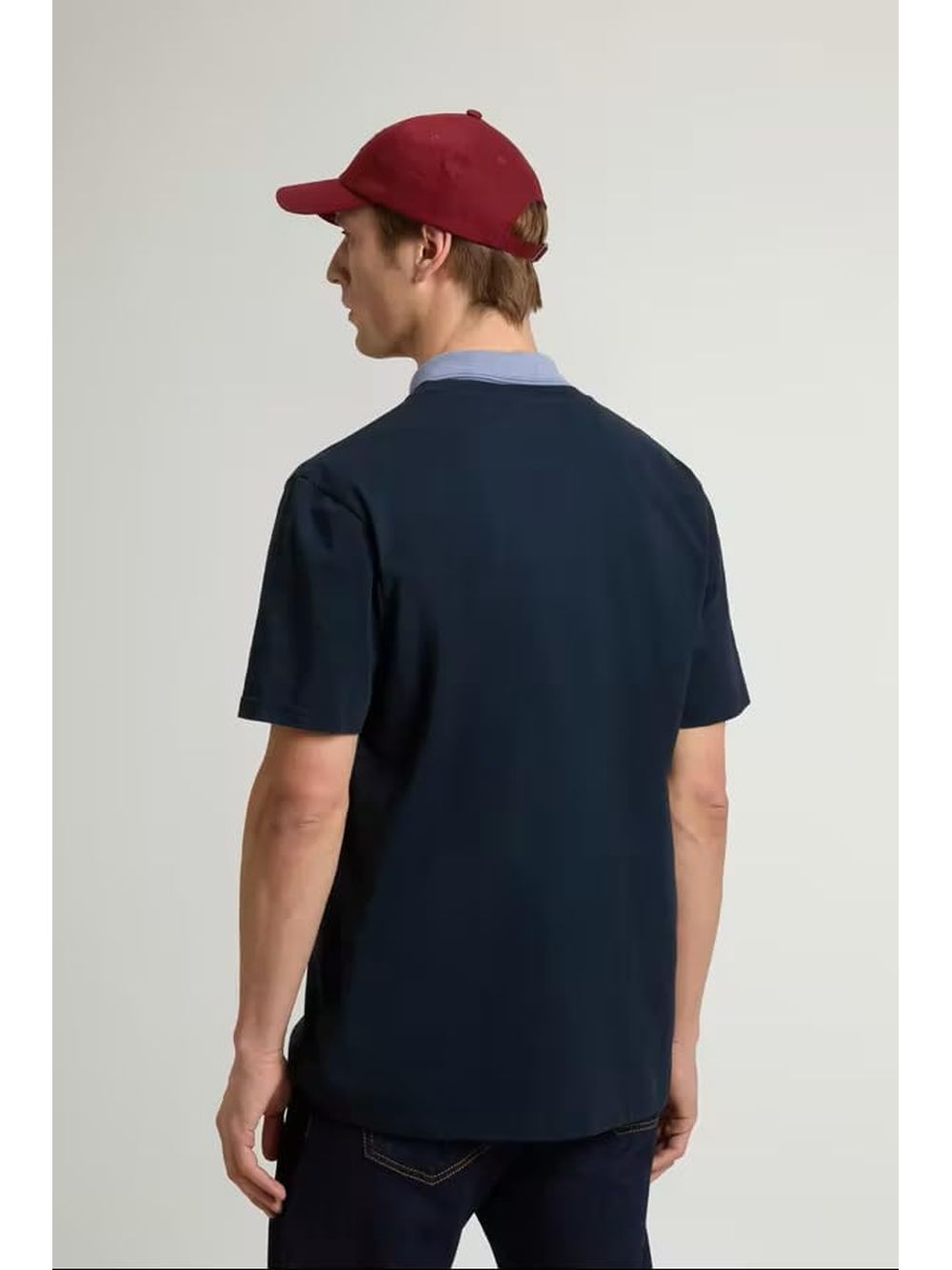 T-shirt Woolrich SLUB LOGO Uomo - Blu