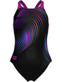 Costume Sportivo Arena PINWHEEL SWIMSUIT V BACK Bambina - Nero