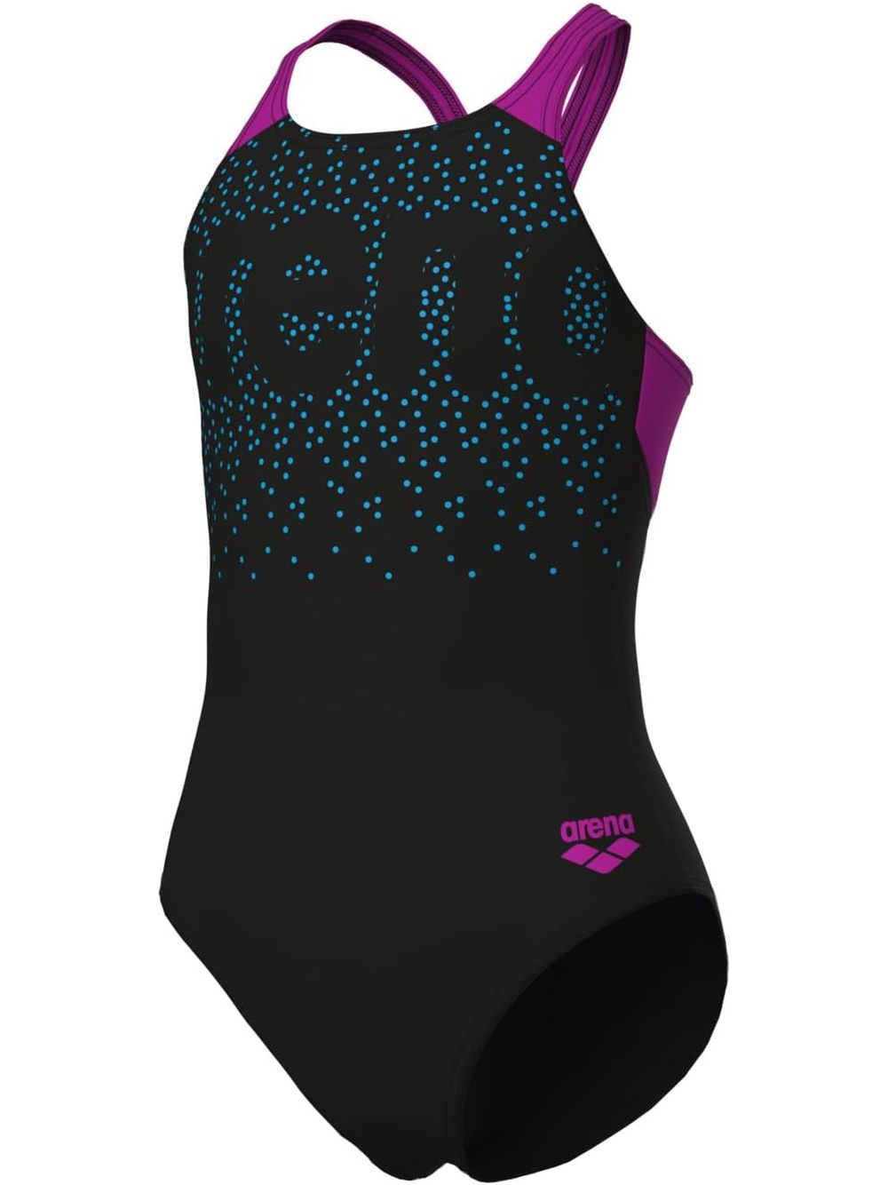 Costume Sportivo Arena PAINTERLY SWIMSUIT V BACK Bambina - Nero