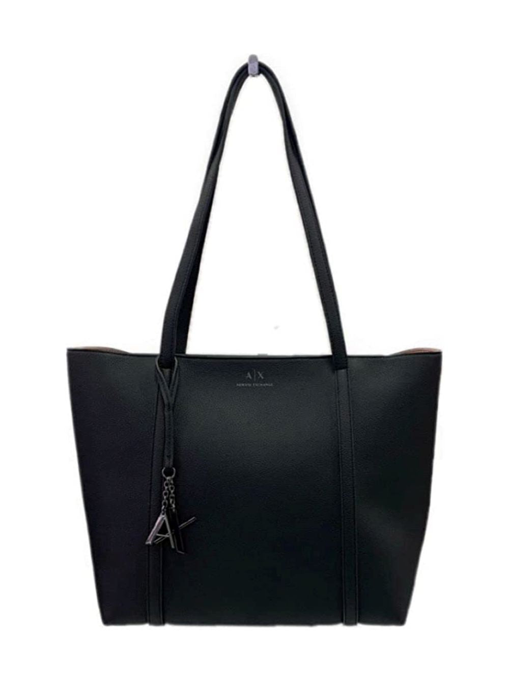 Borsa Armani tote martellata con ciondolo decorativo Donna - Nero