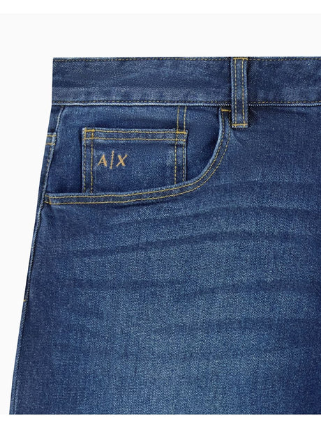 Jeans Armani 5 tasche con cuciture a contrasto Essential Uomo - Denim