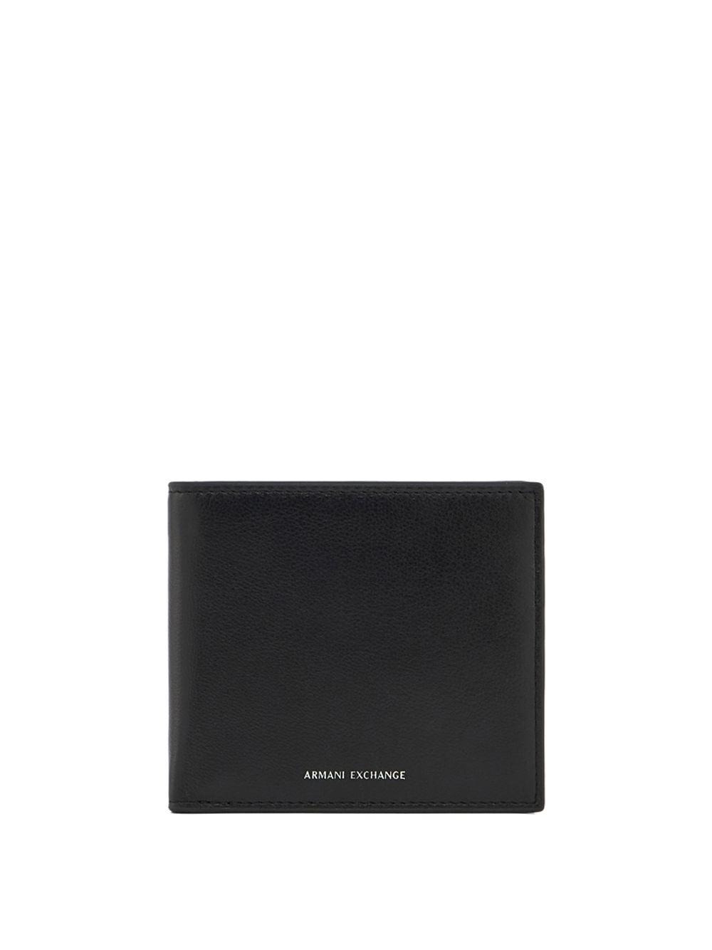 Portafoglio Armani bifold in pelle liscia con logo e portamonete Uomo - Nero