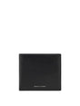 Portafoglio Armani bifold in pelle liscia con logo e portamonete Uomo - Nero