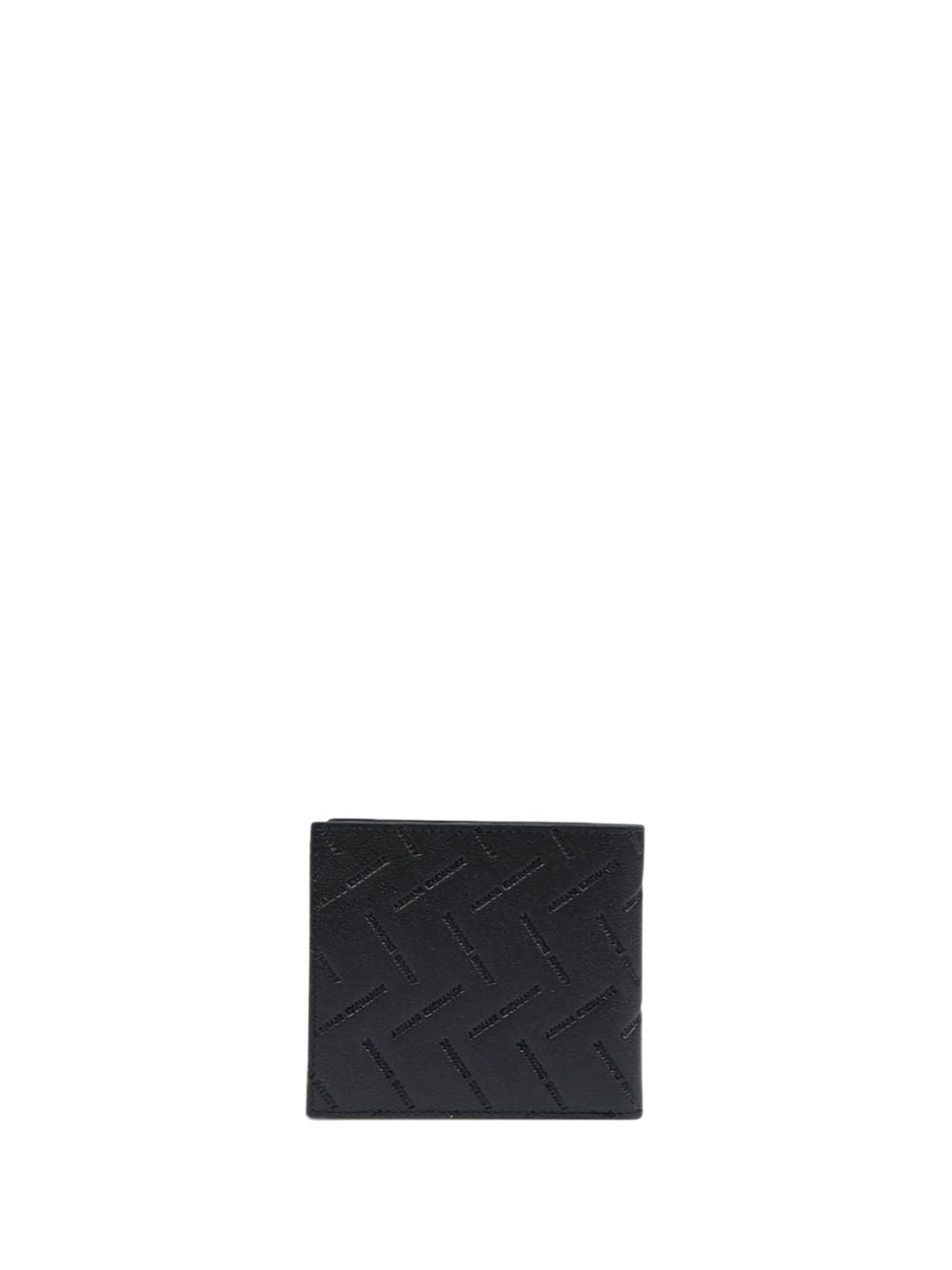 Portafoglio Armani bifold in pelle con motivo diagonale in rilievo Uomo - Nero