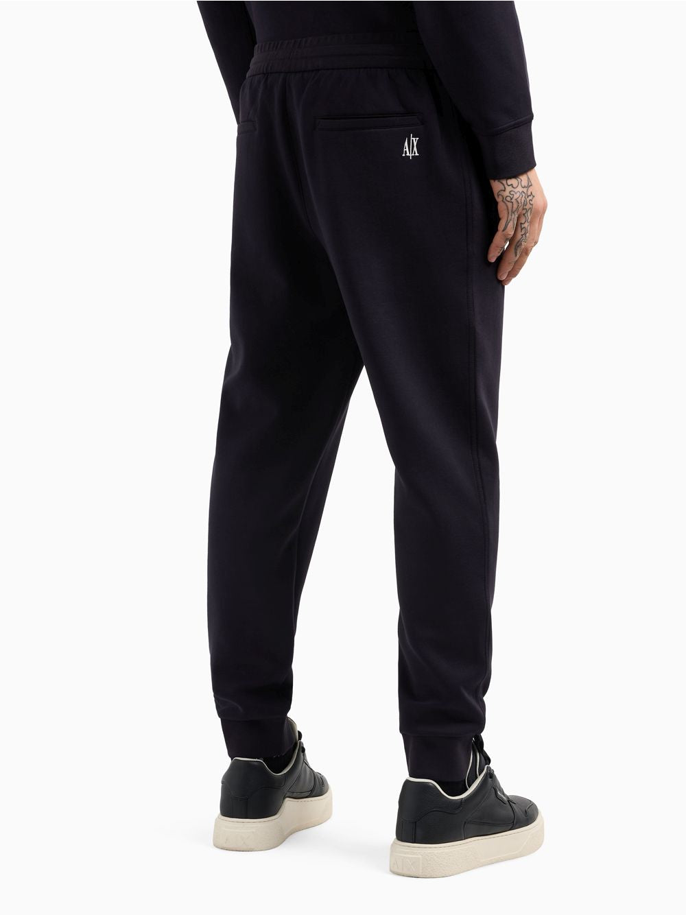 Pantalone Armani jogger in cotone stretch con coulisse Icon Uomo - Navy