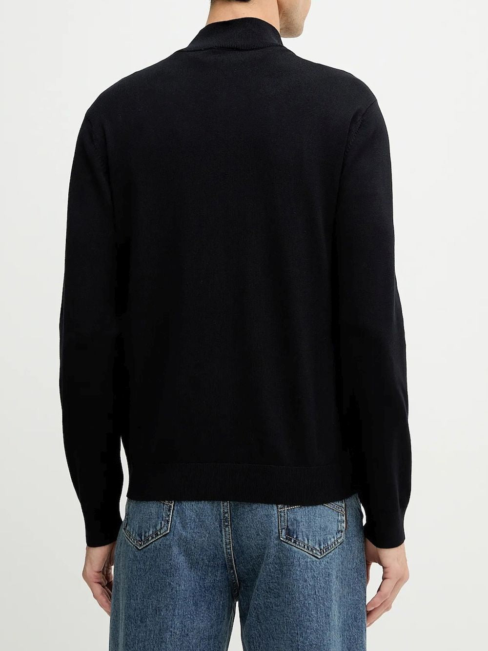Cardigan Armani con zip a collo alto Uomo - Navy